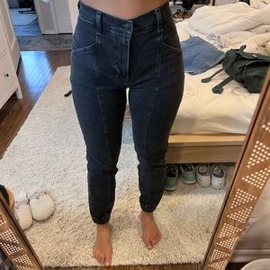 Black wash jean joggers